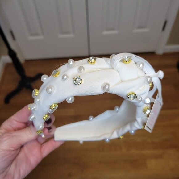 Lilly Pulitzer Embellished Slim Knot Headband in Resort White – NWT - Picture 1 of 4